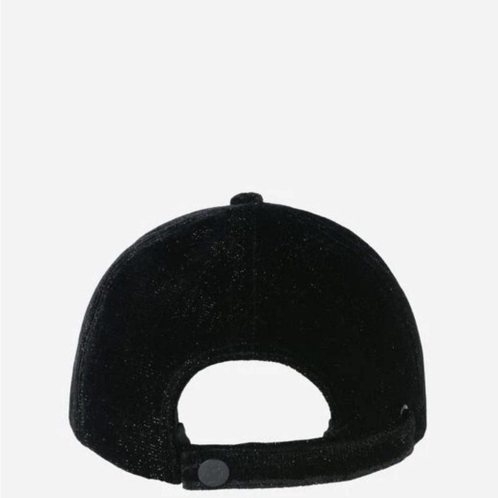Karl Lagerfeld K/Ikonik Black Velvet Baseball Cap NWOT - Picture 3 of 5